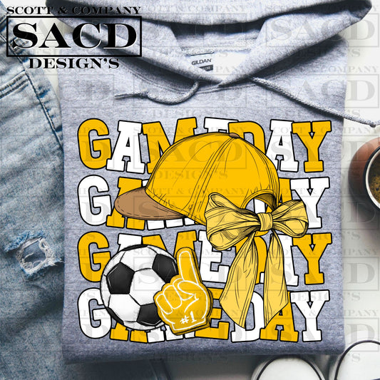 "GAMEDAY" SOCCER COQUETTE PNG DIGITAL DESIGN (YELLOW)