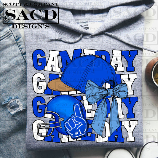 "GAMEDAY" FOOTBALL COQUETTE PNG DIGITAL DESIGN (BLUE)